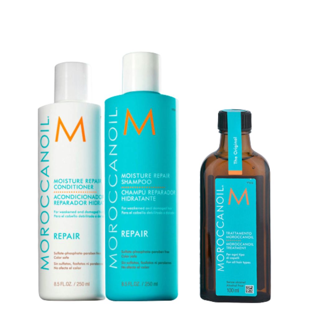 Moroccanoil Kit Moisture Repair Shampoo 250 ml+Repair Conditioner 250 ml+Oil Treatment 100 ml