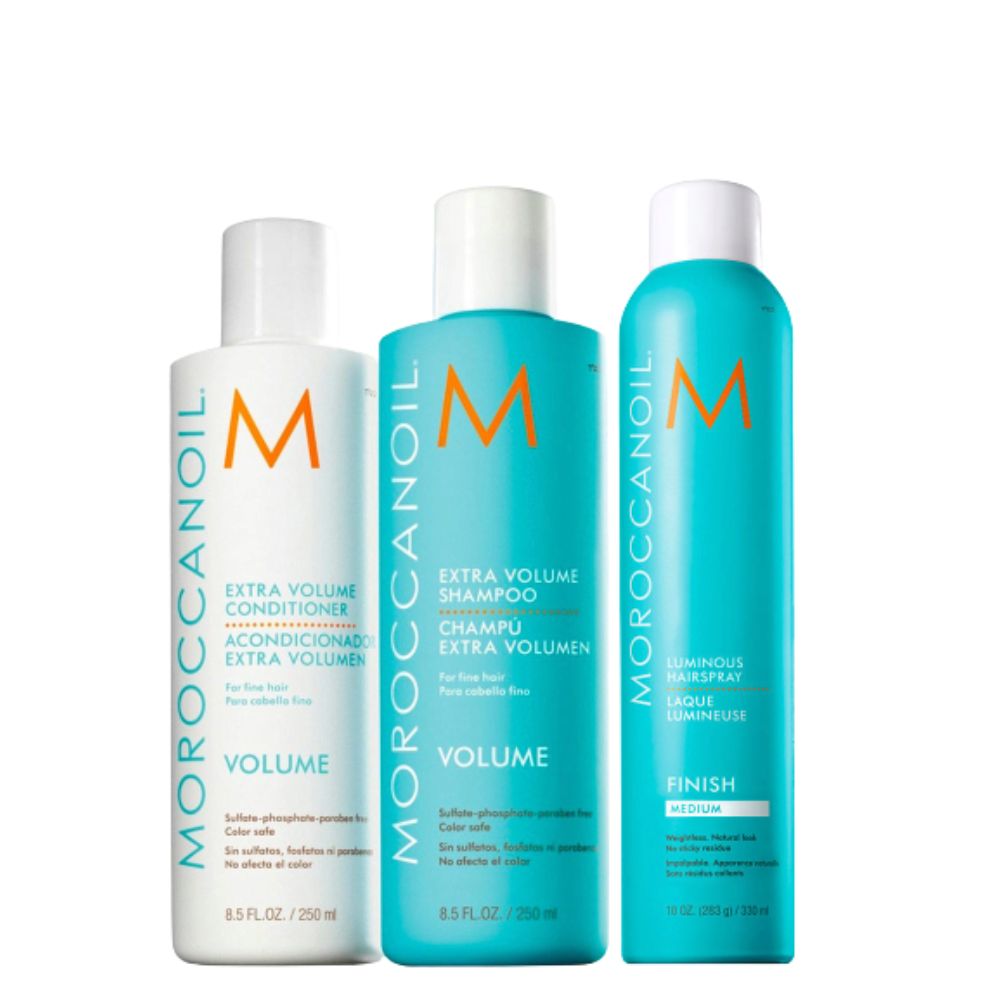 Moroccanoil Kit Extra Volume Shampoo 250 ml + Conditioner 250 ml + Luminous Hairspray Medium 330 ml