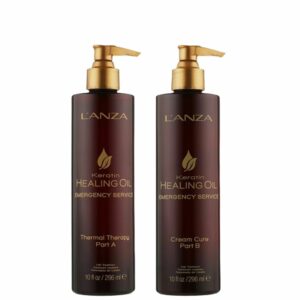 L’Anza Keratin Healing Oil Kit Emergency Service Thermal Terapy Part A 296 ml + Cream Cure Part B 296 ml